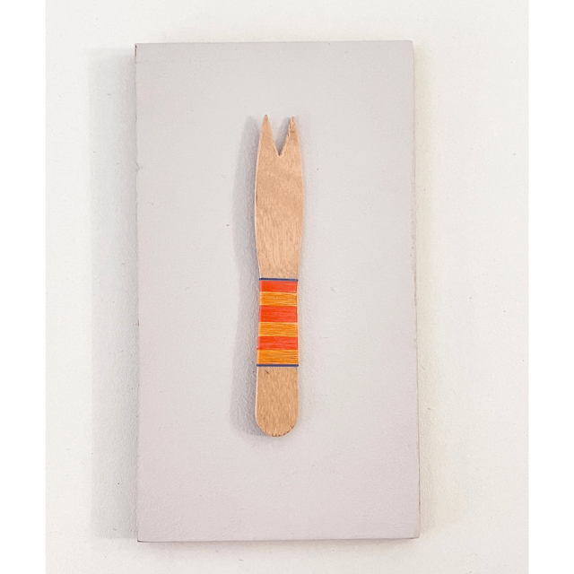 Chip fork 6 - small 3D wall sculpture